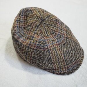 City Sport Sz 60 100% Virgin Wool Multicolor Tweed 6 Panels Flat Cap